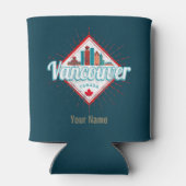 Vancouver Skyline British Columbia Retro Canada Blikjeskoeler (Achterkant)