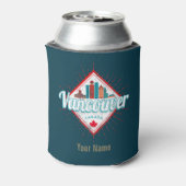 Vancouver Skyline British Columbia Retro Canada Blikjeskoeler (Blikje Achterkant)