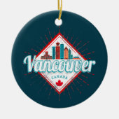 Vancouver Skyline British Columbia Retro Canada Keramisch Ornament (Voorkant)