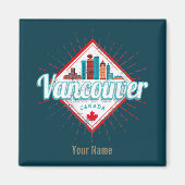 Vancouver Skyline British Columbia Retro Canada Magneet (Voorkant)