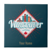 Vancouver Skyline British Columbia Retro Canada Tegeltje (Voorkant)