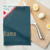 Vancouver Skyline British Columbia Retro Canada Theedoek (Quarter Fold)