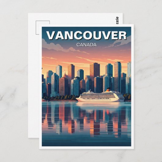 Vancouver Skyline Canada Reizen Briefkaart (Voorkant / Achterkant)