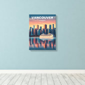 Vancouver Skyline Canada Reizen Canvas Afdruk (Insitu (Houten vloer))