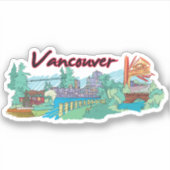 Vancouver Skyline | Canada Sticker (Voorkant)