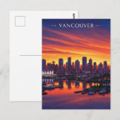 Vancouver Skyline Canada Sunset Travel Briefkaart (Voorkant / Achterkant)