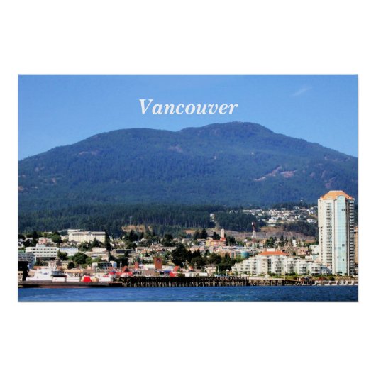 Vancouver skyline, gelabeld, perfect poster (Voorkant)