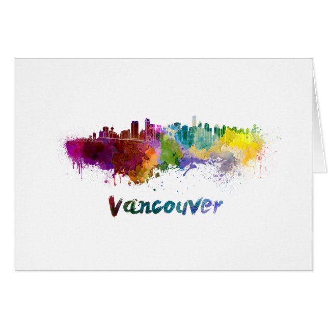 Vancouver skyline in waterverf (Voorkant Horizontaal)