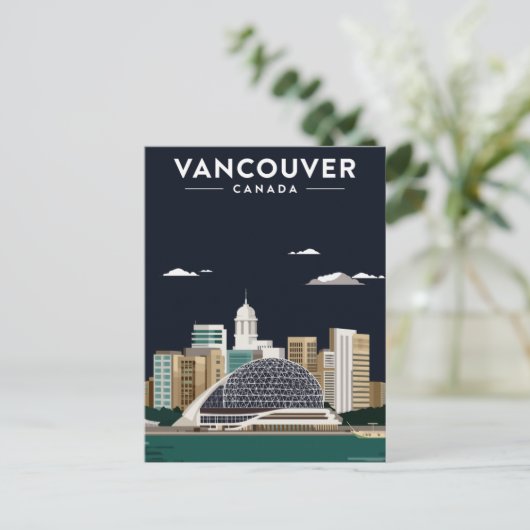 Vancouver Skyline Night Elegance Briefkaart (Staand voorkant)