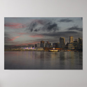 Vancouver Skyline op Sunset Poster