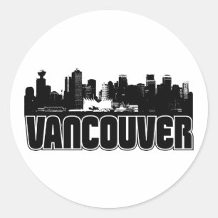 Vancouver Skyline Ronde Sticker