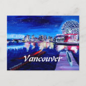 Vancouver skyline 's nachts briefkaart (Voorkant)