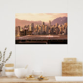 Vancouver Skyline Sunrise Panorama Poster (Keuken)