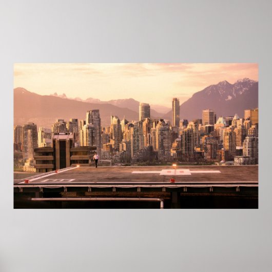 Vancouver Skyline Sunrise Panorama Poster (Voorkant)