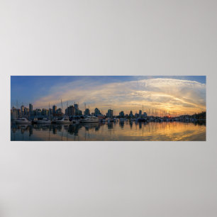 Vancouver Skyline - Yacht Harbour op Sunset Poster