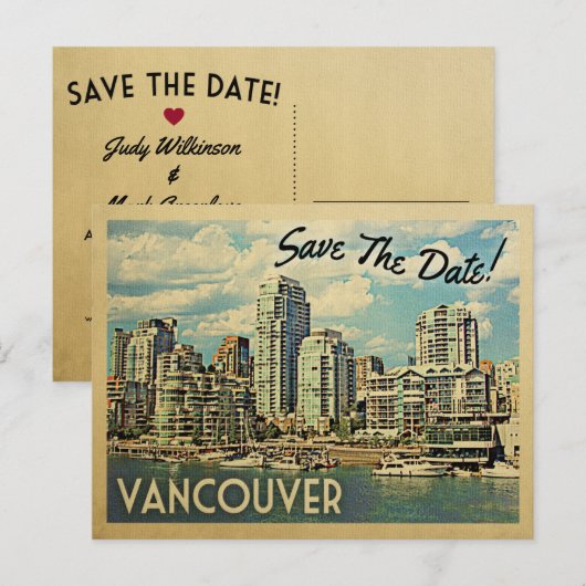 Vancouver slaat de datum van Canada op Aankondigingskaart (Voorkant / Achterkant)