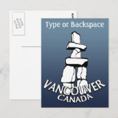 Vancouver Souvenir Briefkaarten Custom Inukshuk Ka (Voorkant / Achterkant)