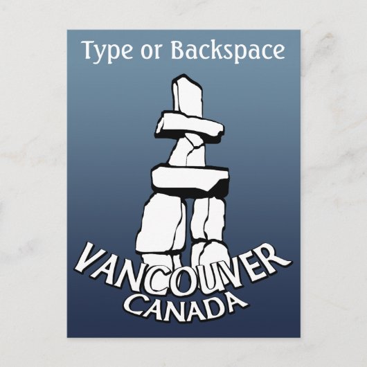 Vancouver Souvenir Briefkaarten Custom Inukshuk Ka (Voorkant)