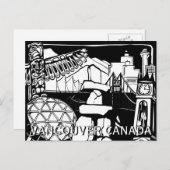 Vancouver Souvenir Briefkaarten Totem Pole Landmar (Voorkant / Achterkant)
