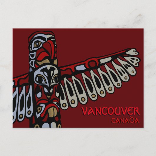 Vancouver Souvenir Briefkaarten Totem Pole Landmar (Voorkant)