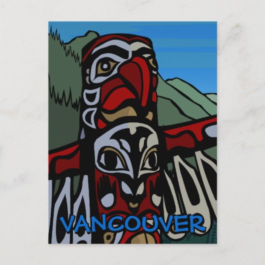 Vancouver Souvenir Briefkaarten Totem Pole Landmar (Voorkant)