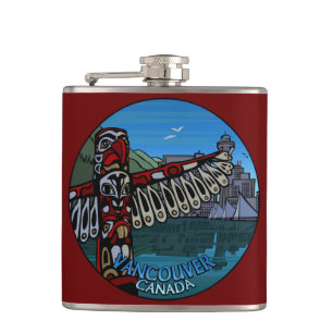 Vancouver Souvenir Flask 2 Worlds Landmark Gifts Heupfles