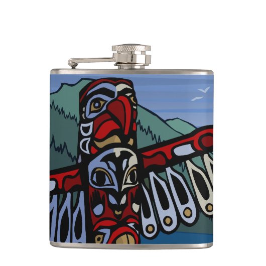 Vancouver Souvenir Flask 2 Worlds Landmark Gifts Heupfles (Voorkant)