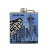 Vancouver Souvenir Flask 2 Worlds Landmark Gifts Heupfles (Achterkant)