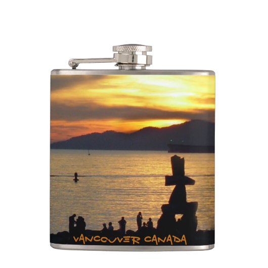 Vancouver Souvenir Flask Custom Vancouver BC Flask Heupfles (Voorkant)