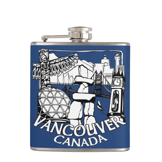 Vancouver Souvenir Flask Vancouver Landmark Gifts Heupfles (Voorkant)