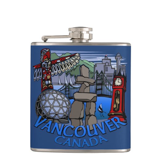 Vancouver Souvenir Flask Vancouver Landmark Gifts Heupfles (Voorkant)