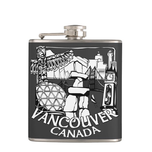 Vancouver Souvenir Flask Vancouver Landmark Gifts Heupfles (Voorkant)