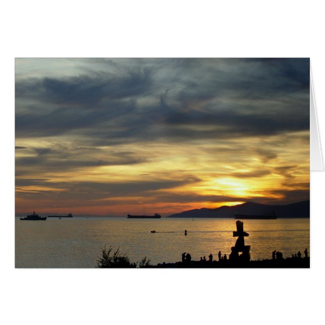 Vancouver Souvenir Kaarten Inukshuk Landschap Kaar (Voorkant Horizontaal)