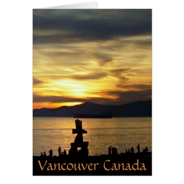 Vancouver Souvenir Kaarten Inukshuk Landschap Kaar (Voorkant)