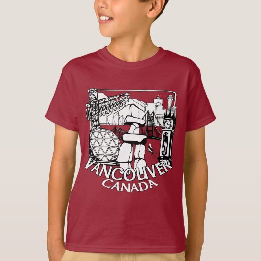 Vancouver Souvenir Kind T-shirt Landmark Art T-shi (Voorkant)