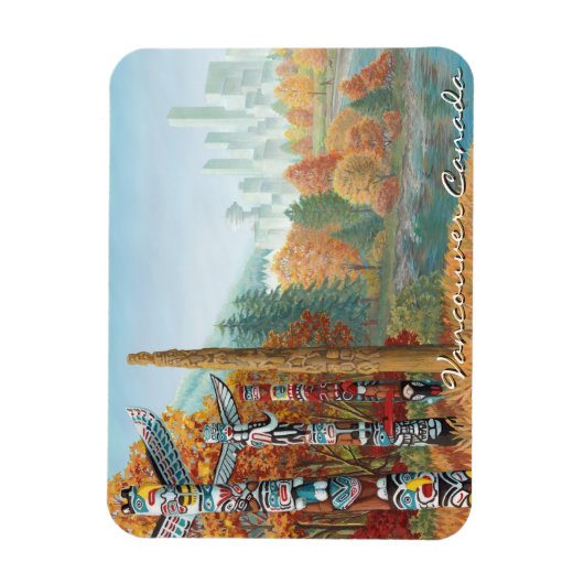 Vancouver Souvenir Magnet Totem Pole Landmark Gift Magneet (Verticaal)