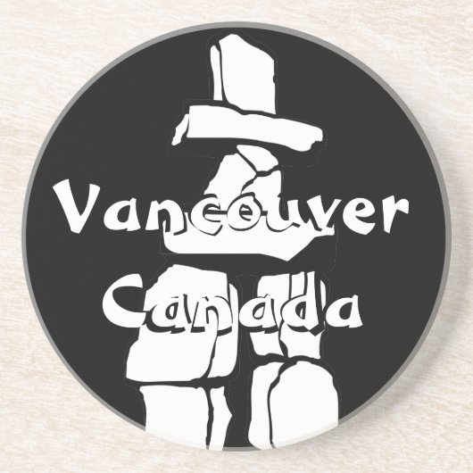 Vancouver Souvenir Onderzetter Inukshuk Art Onderz (Voorkant)