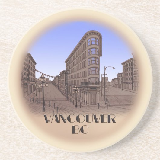Vancouver Souvenir Onderzetters Vancouver Gastown  (Voorkant)