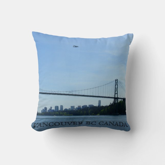 Vancouver Souvenir Pillow Lions Gate Bridge Gift Kussen (Voorkant)