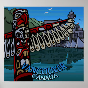 Vancouver Souvenir Poster Totem Pole Poster Print