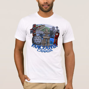 Vancouver Souvenir T-shirt Landmark Art Tee Shirts