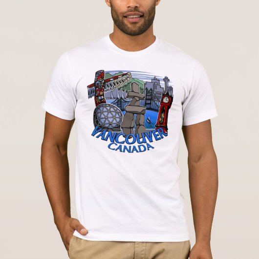 Vancouver Souvenir T-shirt Landmark Art Tee Shirts (Voorkant)