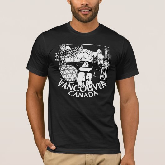 Vancouver Souvenir T-shirt Landmark Tee Shirts (Voorkant)