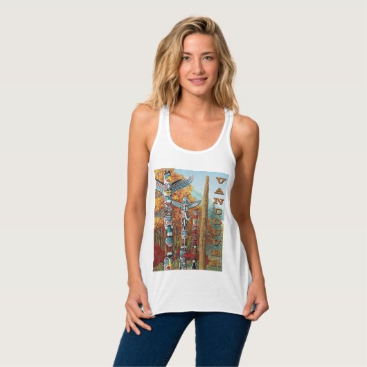 Vancouver Souvenir Tanktop Women's Totem Pole Top (Volledige Voorkant)