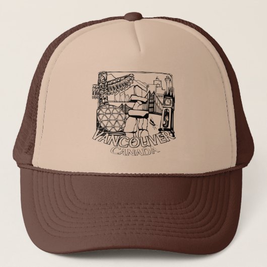 Vancouver Souvenir Trucker Caps & Vancouver-Petten Trucker Pet (Voorkant)