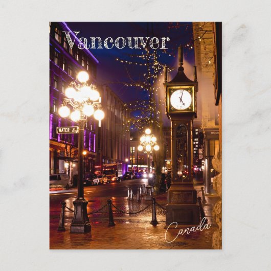 Vancouver Steamclock Souvenir Briefkaart (Voorkant)