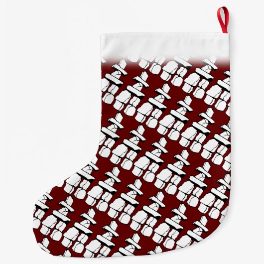 Vancouver Stocking Inukshuk Kerstmis stoppen Grote Kerstsok (Achterkant)