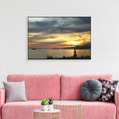 Vancouver Sunset Art Print Seascape Inushuk Canvas (Insitu (Woonkamer))