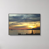 Vancouver Sunset Art Print Seascape Inushuk Canvas (Voorkant)