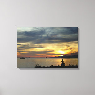 Vancouver Sunset Art Print Seascape Inushuk Canvas